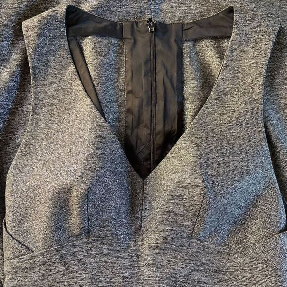 Black Halo Vera Silver Gray Metallic Cutout Mini Dress 4 - Picture 10 of 12